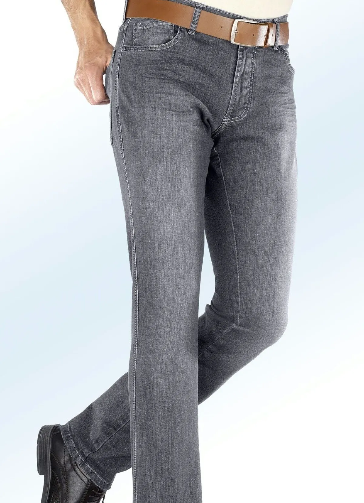 Online FRANCESCO BOTTI ""-Unterbauch-Jeans mit Dehnbund in 3 Farben GRAU