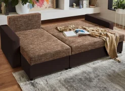 Outlet BADER Frei im Raum aufstellbare Polsterecke mit Hocker BRAUN-BRAUN