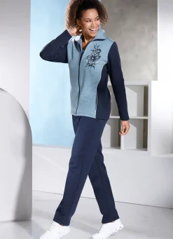 Discount BADER Freizeitanzug mit Druck im Vorderteil JEANSBLAU-MARINE