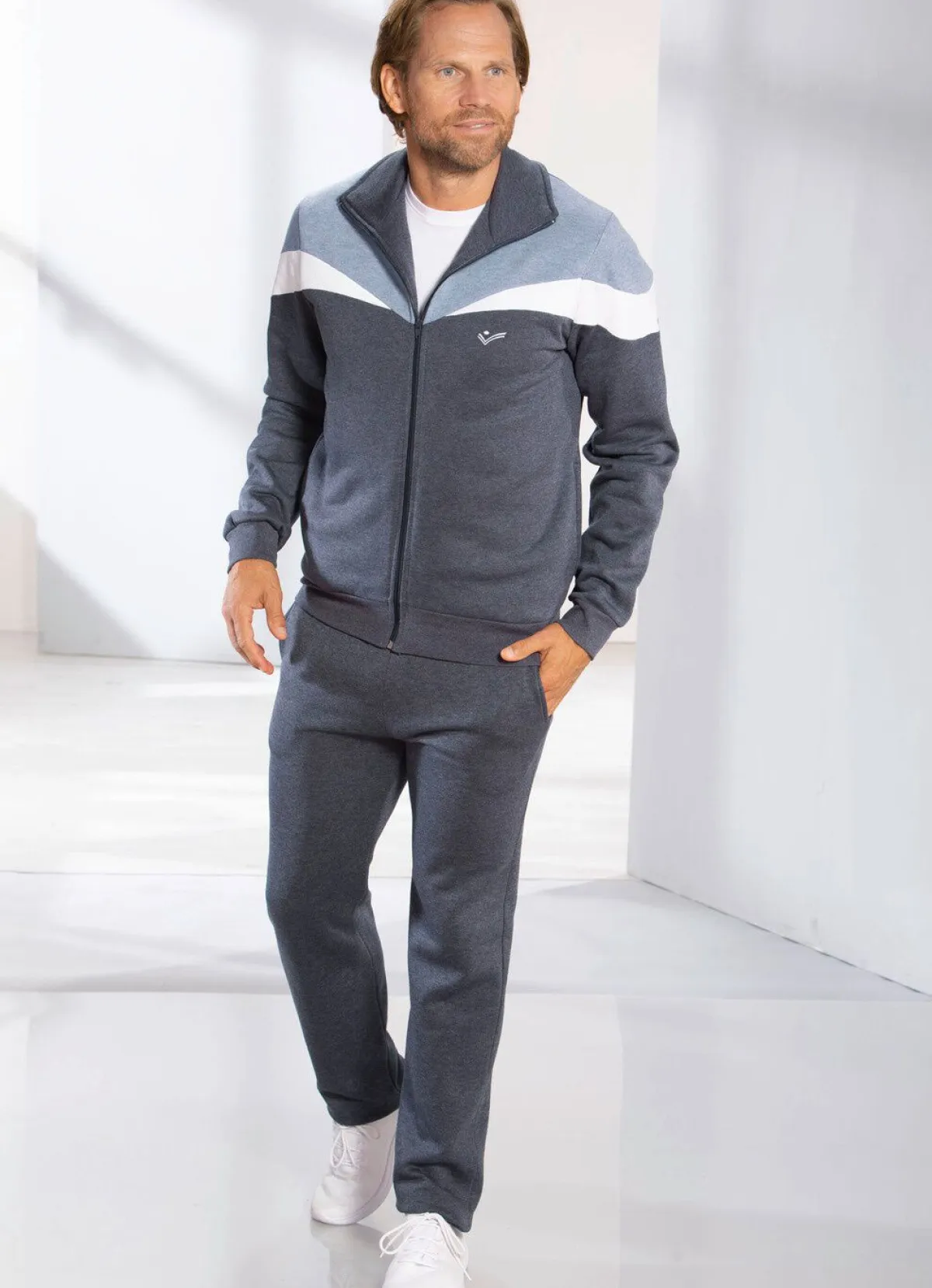 Discount BADER Freizeitanzug mit Seitentaschen JEANSBLAU-HELLBLAU MELIERT