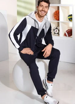 Sale ATHLET SPORT Freizeitanzug von „Athlet“ MARINE-WEISS-HELLGRAU MELIERT
