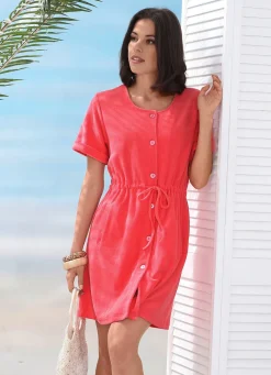 Clearance BADER Frottier-Kleid mit durchgehender Knopfleiste KORALLE