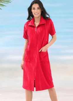 Discount BADER Ftier-Kleid mit durchgehendem Reißverschluss ROT