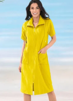 New BADER Frottier-Kleid mit durchgehendem Reißverschluss GELB