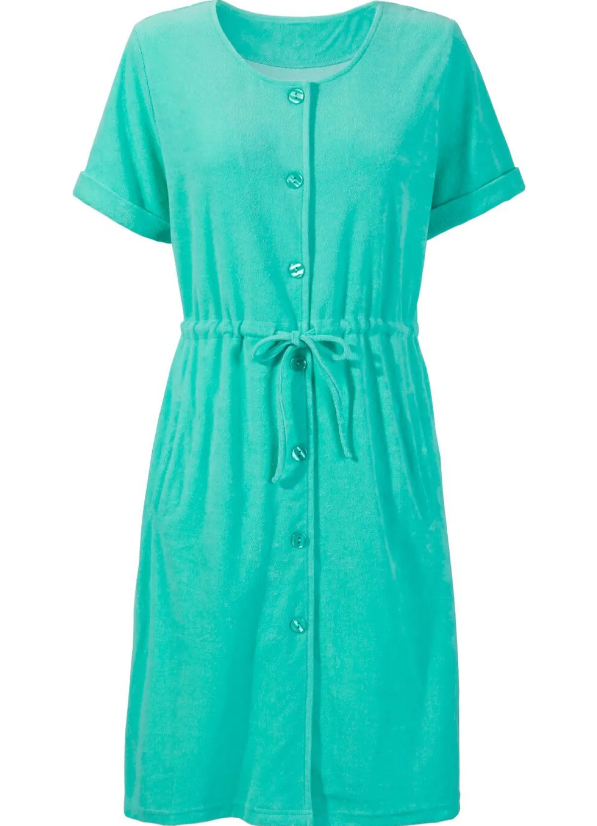 BADER Frottier-Kleid mit durchgehender Knopfleiste MINT
