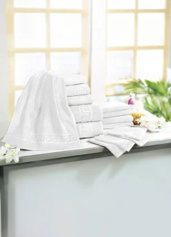 Best BADER Frottierserie mit Mäander-Jacquard-Struktur WEISS