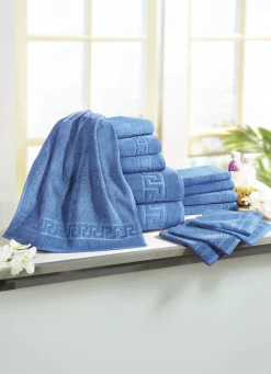 Best BADER Frottierserie mit Mäander-Jacquard-Struktur BLAU