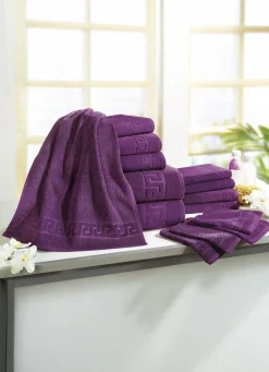 Clearance BADER Frottierserie mit Mäander-Jacquard-Struktur LILA