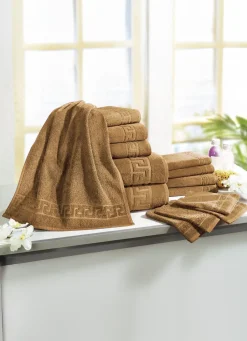 Outlet BADER Frottierserie mit Mäander-Jacquard-Struktur BRAUN