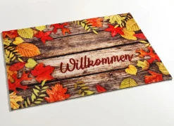Discount BADER Fußmatte Herbstblätter mit rutschhemmender Rückseite BUNT