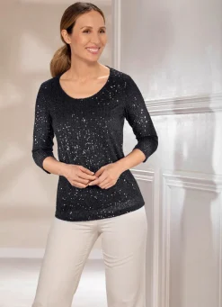 BADER Funkelnde Shirt-Tunika SCHWARZ