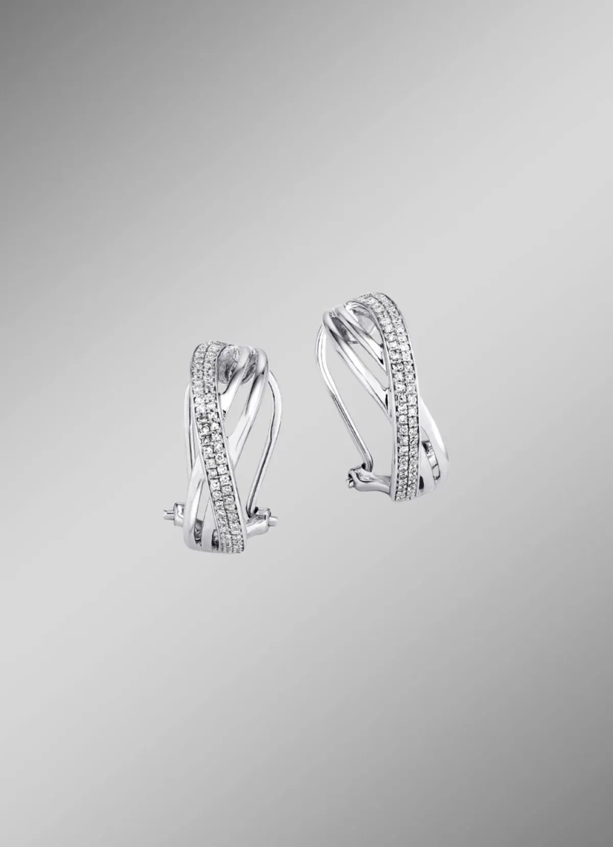 Sale BADER Funkelnde Clipstecker aus Weißgold mit 114 Diamanten