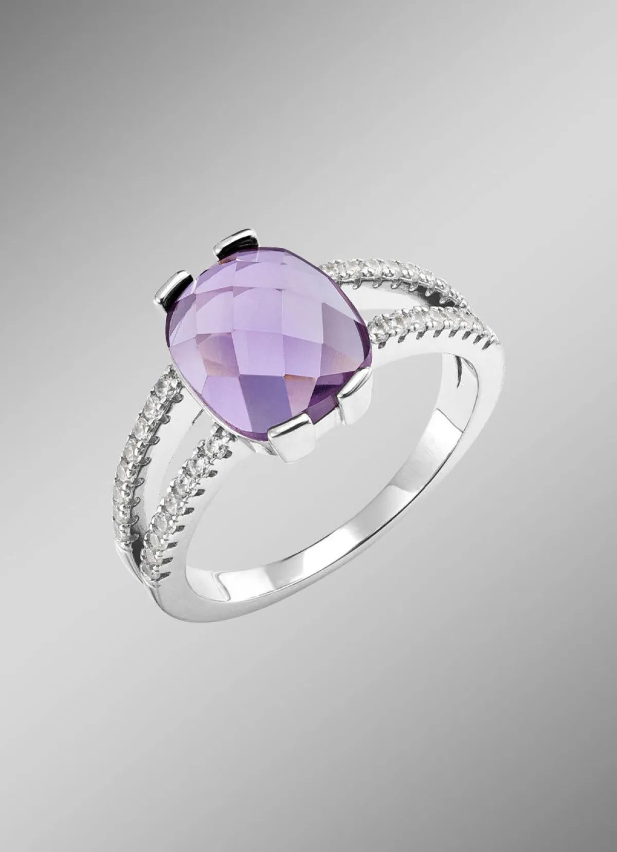 Hot BADER Funkelnde Raffinesse: Damenring mit echt Amethyst