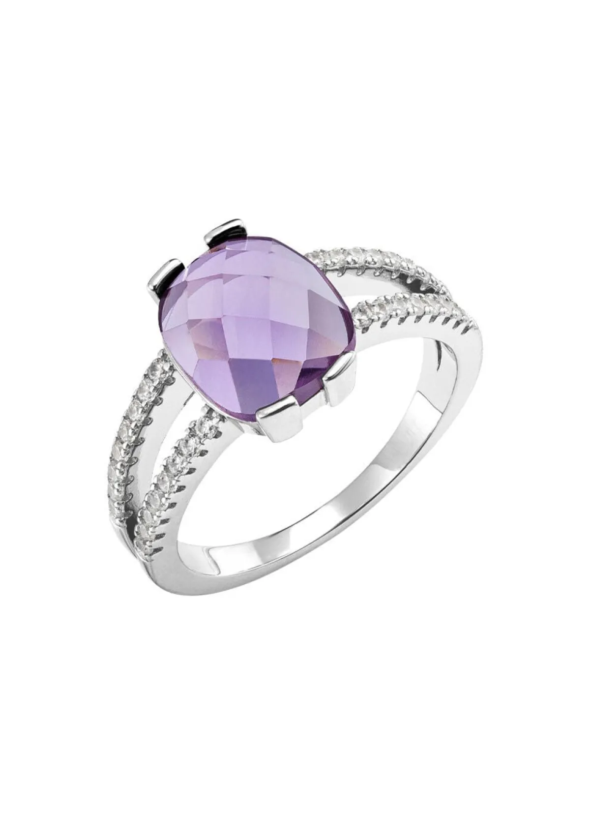 Hot BADER Funkelnde Raffinesse: Damenring mit echt Amethyst