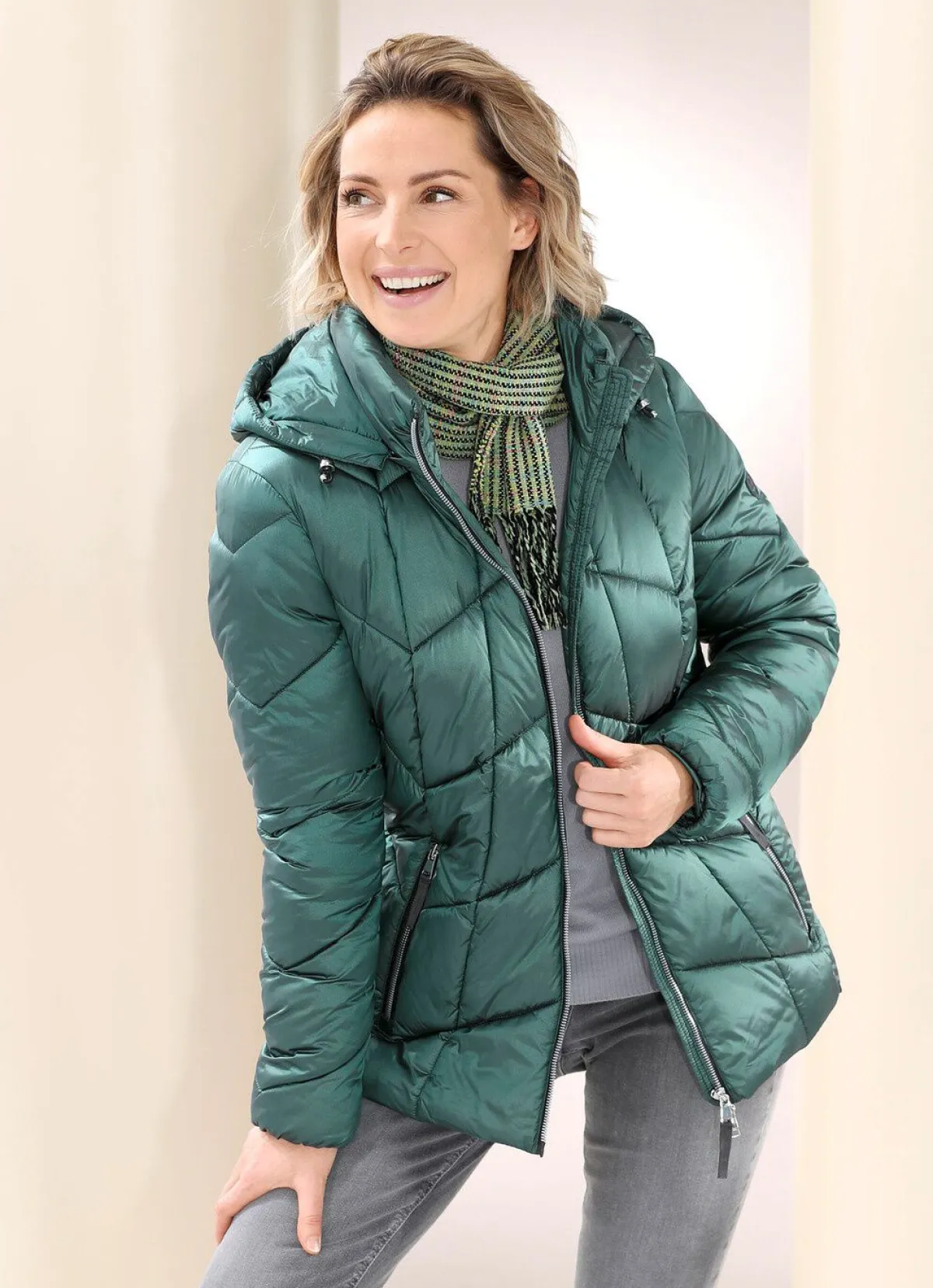 BADER Funktionsjacke aus recycelten Fasern DUNKELGRÜN