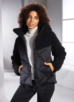 Outlet Linea Primero Funktionsjacke in trendstarkem Materialmix SCHWARZ
