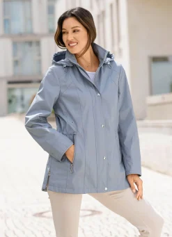 Outlet BADER Funktionsjacke mit abnehmbarer Kapuze STAHLBLAU