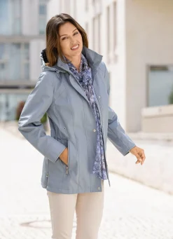Outlet BADER Funktionsjacke mit abnehmbarer Kapuze STAHLBLAU