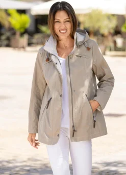 Hot BADER Funktionsjacke mit abnehmbarer Kapuze TAUPE