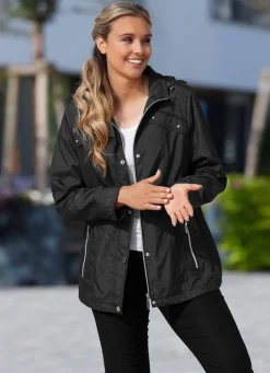 BADER Funktionsjacke mit abnehmbarer Kapuze SCHWARZ