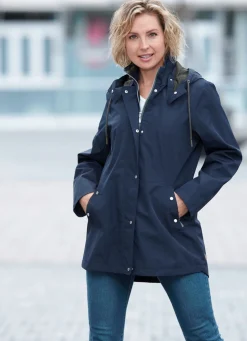 Sale BADER Funktionsjacke mit kleinem Regenschild an der abnehmbaren Kapuze NAVY