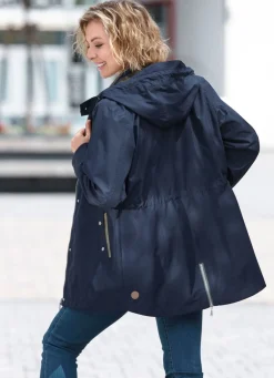 Sale BADER Funktionsjacke mit kleinem Regenschild an der abnehmbaren Kapuze NAVY