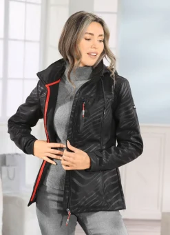 Clearance BADER Funktionsjacke mit Regenschild an der Kapuze SCHWARZ