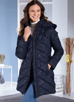 Hot BADER Funktions-Longjacke mit dekorativem Fantasiedessin DUNKELBLAU
