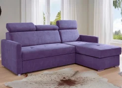 Clearance BADER Funktions-Polsterecke mit Bettkasten VIOLETT