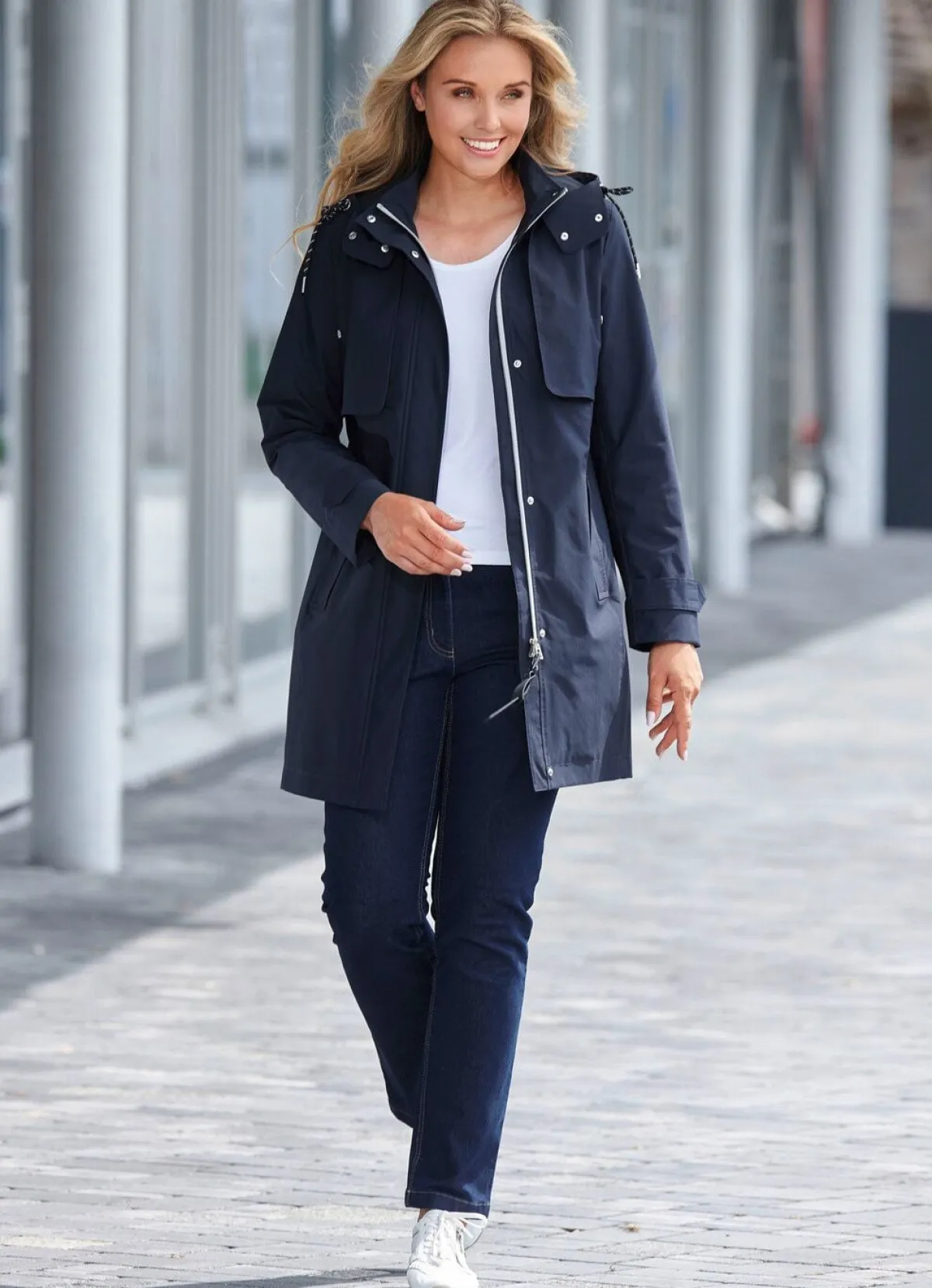 Outlet BADER Funktions-Trenchcoat mit Gürtel NACHTBLAU