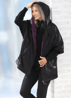 BADER Funktion-Wendecape i Overized-ook AMETHYST-SCHWARZ