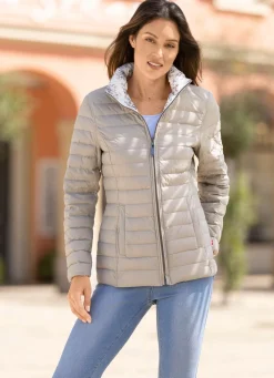 BADER Funktions-Wendejacke mit Blütendessin CREME-ROSÉ-GRAU