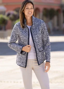 Online BADER Funktions-Wendejacke mit Reptildessin WEISS-NAVY