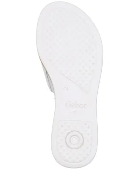 BADER Gabor, elegante Damen-Pantoletten, Weite G, mit Gummizug WEISS
