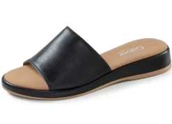 Best BADER Gabor, elegante Damen-Pantoletten, Weite G, mit Gummizug SCHWARZ