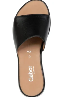 Best BADER Gabor, elegante Damen-Pantoletten, Weite G, mit Gummizug SCHWARZ