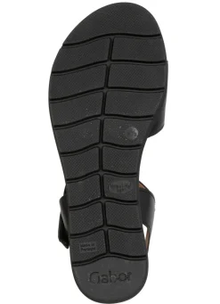Outlet Gabor , modische Damen-Sandaletten, Weite G, mit Gummizug SCHWARZ
