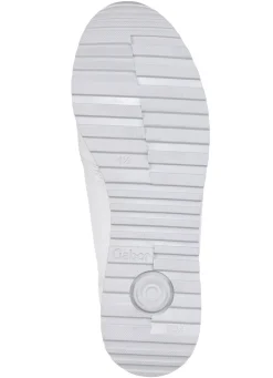Discount Gabor , modische Damen-Sneaker, Weite H, mit herausnehmbarem Fußbett WEISS-SILBER