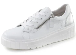 Sale Gabor , modische Damen-Sneaker, Weite H, mit herausnehmbarem Fußbett WEISS-SILBER