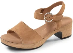 Clearance Gabor , schicke Damen-Sandaletten, Weite G, mit Gummizug CAMEL