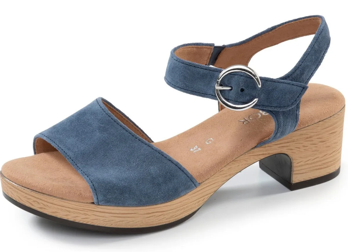 Gabor , schicke Damen-Sandaletten, Weite G, mit Gummizug JEANS