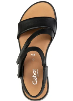 Discount Gabor , schicke Damen-Sandalen, Weite G, mit Gummizug SCHWARZ