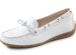 Gabor , schicke Damen-Slipper, Weite G, mit herausnehmbarem Fußbett WEISS