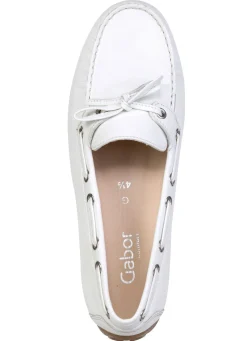 Gabor , schicke Damen-Slipper, Weite G, mit herausnehmbarem Fußbett WEISS