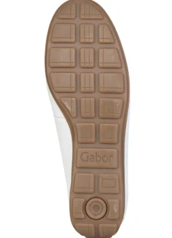 Gabor , schicke Damen-Slipper, Weite G, mit herausnehmbarem Fußbett WEISS