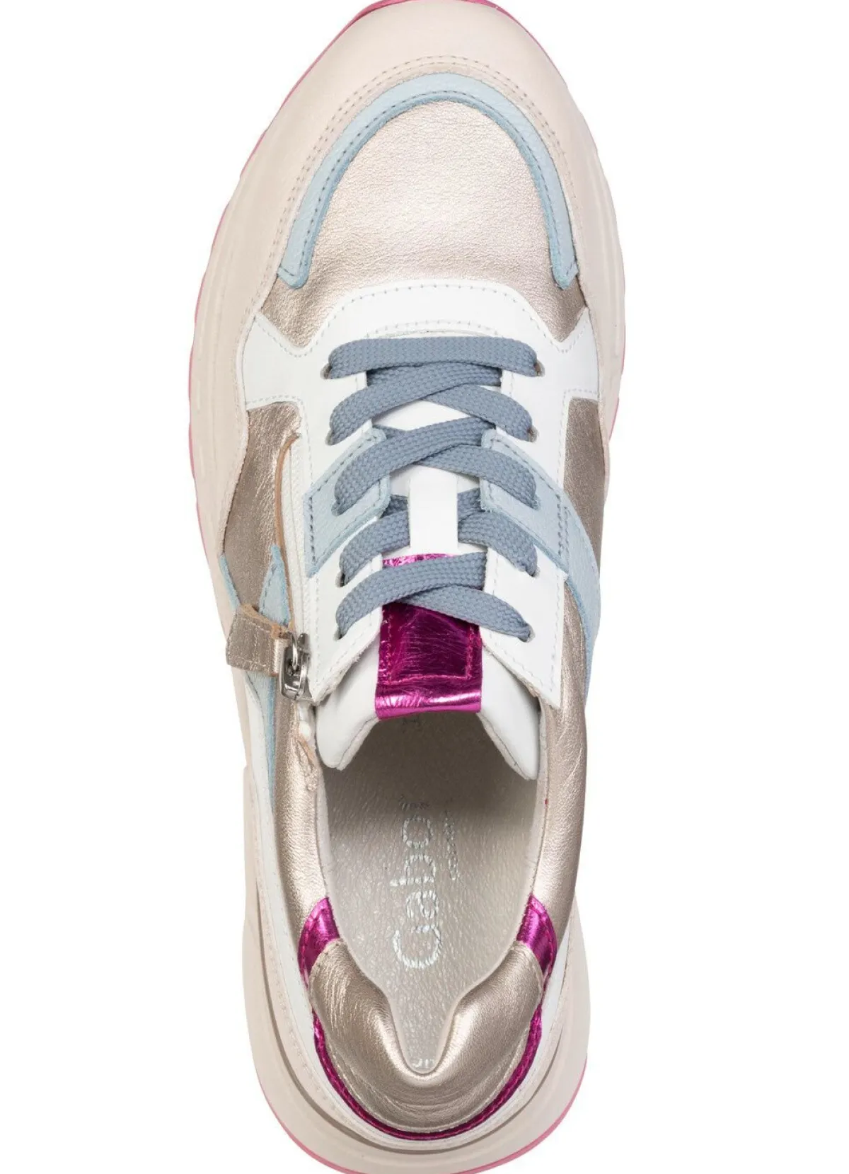 Online Gabor , trendige Damen-Sneaker, Weite H, mit herausnehmbarem Fußbett WEISS-MULTICOLOR