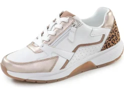 Clearance Gabor , trendige Damen-Sneaker, mit herausnehmbarem Fußbett WEISS-BRAUN-GOLD