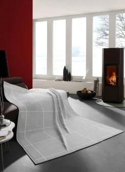 Outlet BORBO Ganzjahres-Wolldecke KARO NATUR
