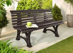 Outlet BADER Gartenbank aus hochwertigem Kunststoff BRAUN