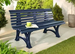 Outlet BADER Gartenbank aus hochwertigem Kunststoff BLAU